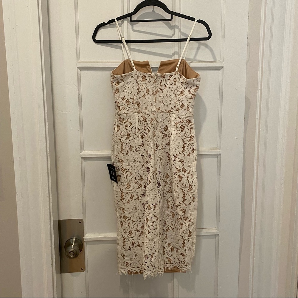 NWT Lulus Allure White Crochet Lace Bodycon Midi Dress - Picture 5 of 6